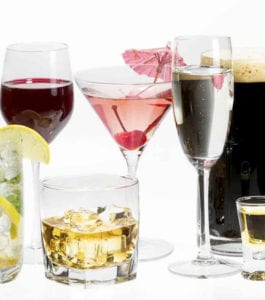 various types of alcoholic drinks