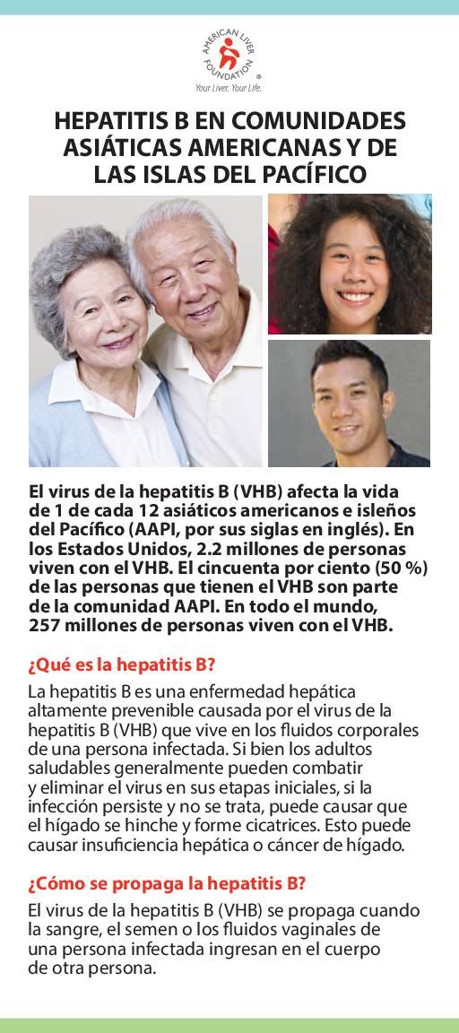 Hepatitis B At-a-Glance Asian American and Pacific Islander Communities (Spanish)