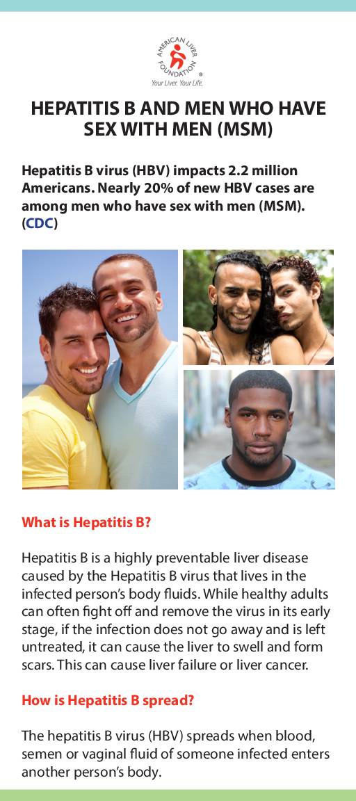 Hepatitis B At-a-Glance Men Who Have Sex with Men MSM